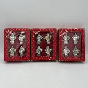 12 Silverplate Table Place Card Holders Santa‎ Wallace Silversmith Christmas 3